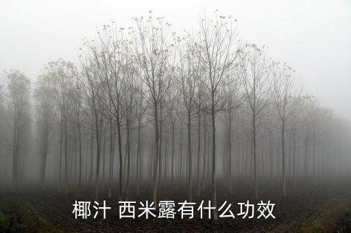 椰汁 西米露有什么功效