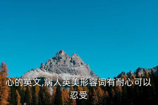 有耐心的英文,病人英美形容詞有耐心可以忍受