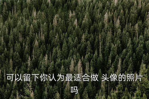 可以留下你認為最適合做 頭像的照片嗎
