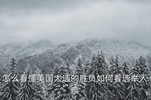 美國選票,美國大選:總統候選人贏得選舉人票就是得票數