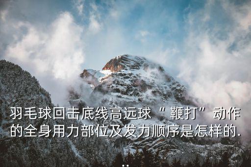 羽毛球回擊底線高遠球“ 鞭打”動作的全身用力部位及發力順序是怎樣的...