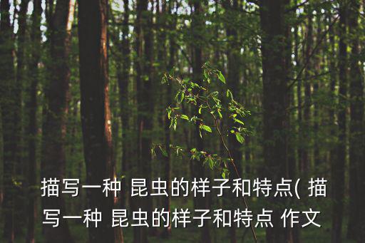 描寫昆蟲的作文,你知道這些新寵!