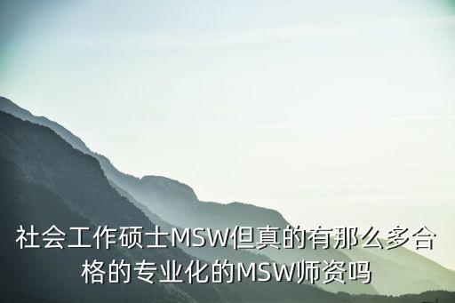 社會(huì)工作碩士MSW但真的有那么多合格的專業(yè)化的MSW師資嗎