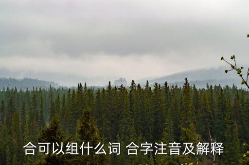 合可以組什么詞 合字注音及解釋