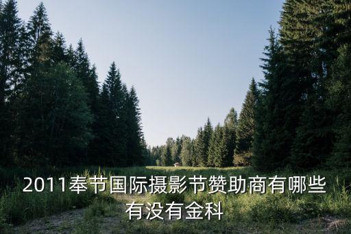 2011奉節(jié)國際攝影節(jié)贊助商有哪些有沒有金科
