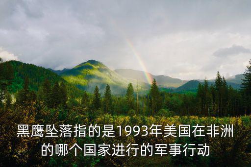 黑鷹墜落指的是1993年美國在非洲的哪個國家進行的軍事行動