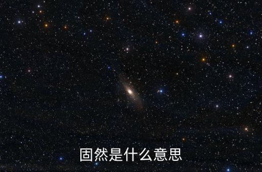 固然是什么意思
