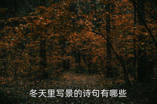 冬天里寫景的詩句有哪些