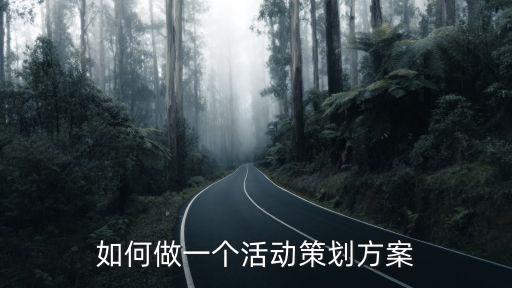 如何做一個(gè)活動(dòng)策劃方案