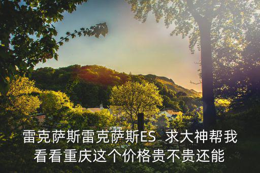 雷克薩斯雷克薩斯ES  求大神幫我看看重慶這個價格貴不貴還能