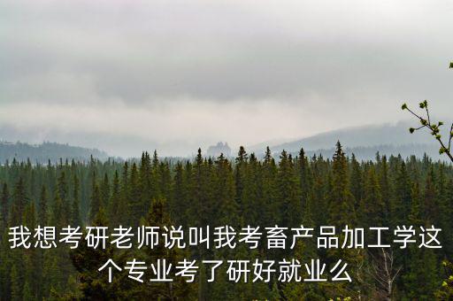 我想考研老師說叫我考畜產(chǎn)品加工學這個專業(yè)考了研好就業(yè)么