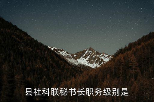 重慶市社科聯(lián)是級(jí)別，縣社科聯(lián)秘書長(zhǎng)職務(wù)級(jí)別是