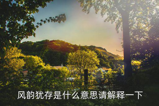  風韻猶存是什么意思請解釋一下