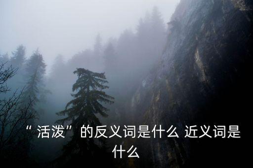 “ 活潑”的反義詞是什么 近義詞是什么