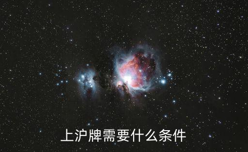 上滬牌需要什么條件