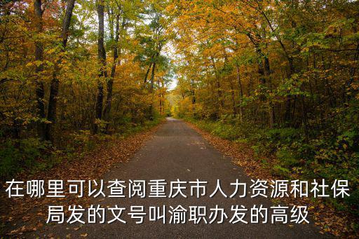 在哪里可以查閱重慶市人力資源和社保局發(fā)的文號(hào)叫渝職辦發(fā)的高級(jí)