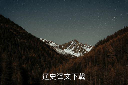 遼史譯文下載