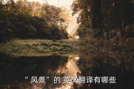 “ 風景”的 英文翻譯有哪些