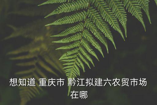 想知道 重慶市 黔江擬建六農貿市場 在哪