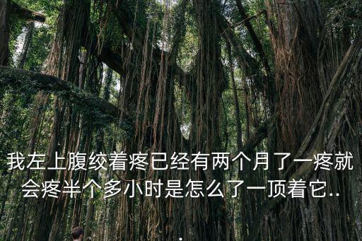 我左上腹絞著疼已經有兩個月了一疼就會疼半個多小時是怎么了一頂著它...