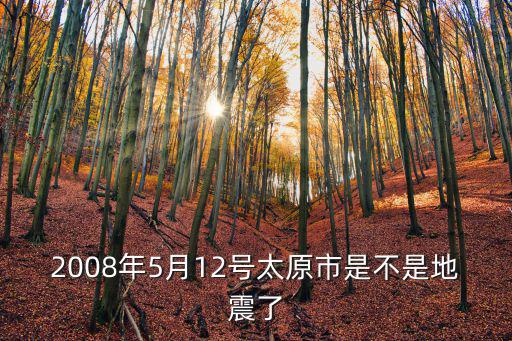 2008年5月12號太原市是不是地震了