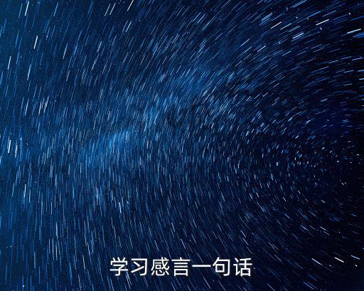 學(xué)習(xí)感言一句話