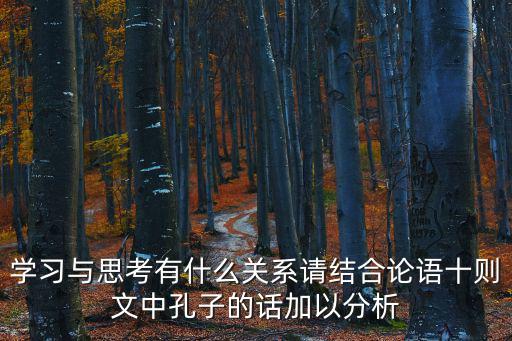 學習與思考有什么關系請結合論語十則文中孔子的話加以分析