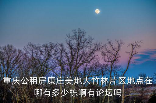 重慶公租房康莊美地大竹林片區(qū)地點在哪有多少棟啊有論壇嗎