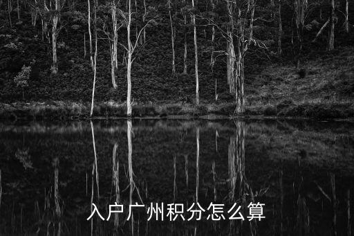 入戶廣州積分怎么算