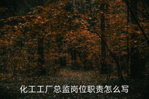 化工工廠總監(jiān)崗位職責(zé)怎么寫