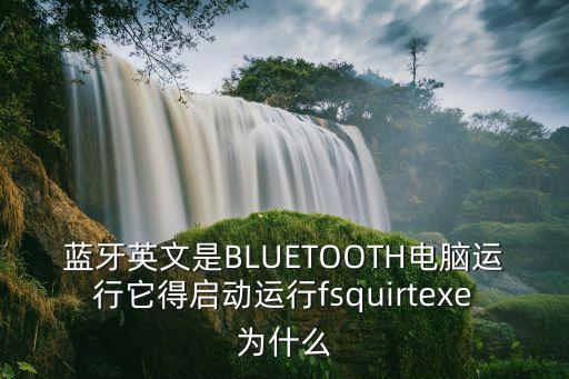 藍牙英文是BLUETOOTH電腦運行它得啟動運行fsquirtexe為什么