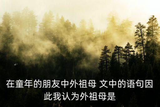 在童年的朋友中外祖母 文中的語句因此我認為外祖母是