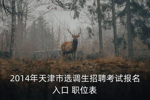 2014年天津市選調(diào)生招聘考試報(bào)名入口 職位表