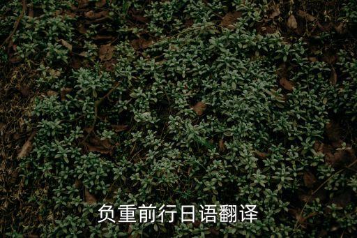 負(fù)重前行日語(yǔ)翻譯