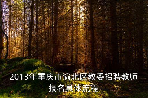 2013年重慶市渝北區教委招聘教師報名具體流程