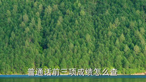 普通話前三項(xiàng)成績怎么查