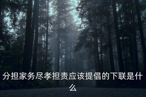 分擔家務盡孝擔責應該提倡的下聯(lián)是什么