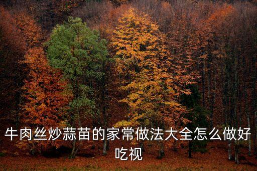 牛肉絲炒蒜苗的家常做法大全怎么做好吃視