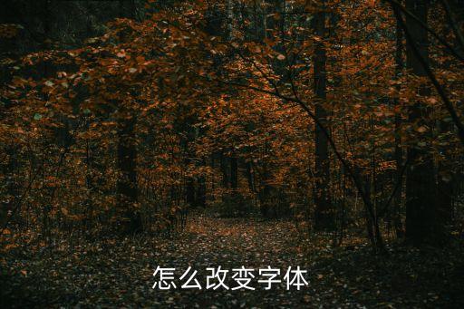怎么改變字體