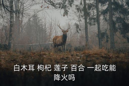 白木耳 枸杞 蓮子 百合 一起吃能降火嗎