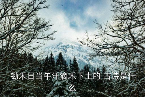 鋤禾的古詩,第二集:從早到晚都是烈日炎炎