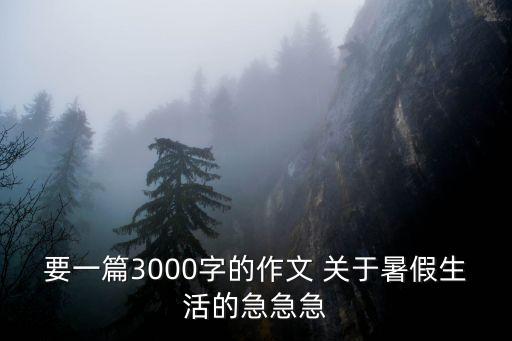 要一篇3000字的作文 關于暑假生活的急急急
