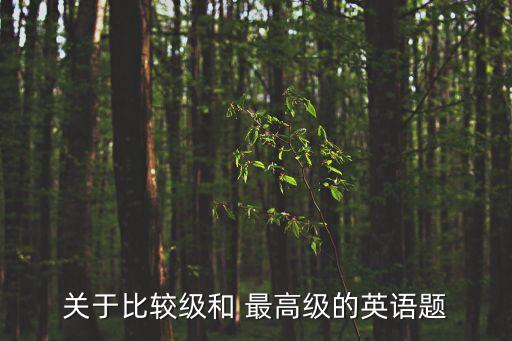 關于比較級和 最高級的英語題