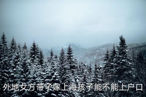 外地女帶孩子嫁上海落戶政策，我是個外地女帶小孩嫁上海老公結(jié)婚了4年小孩子戶口能跟我遷過來嗎