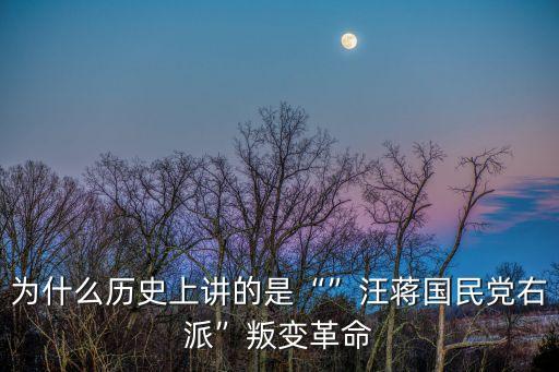 為什么歷史上講的是“”汪蔣國民黨右派”叛變革命