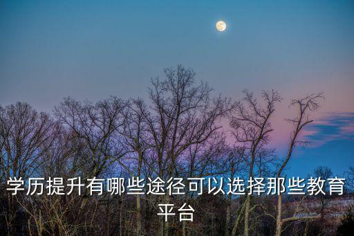 學(xué)歷提升有哪些途徑可以選擇那些教育平臺(tái)
