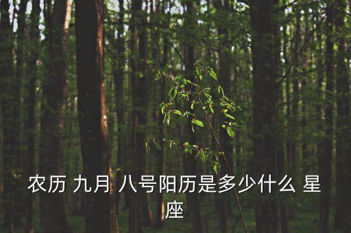 農歷 九月 八號陽歷是多少什么 星座