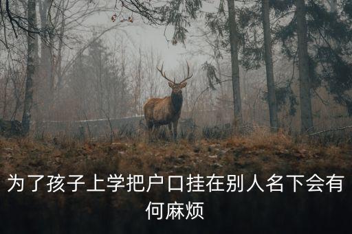 為了孩子上學把戶口掛在別人名下會有何麻煩