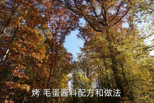 烤毛蛋,你所不知道的雞蛋