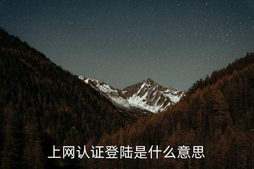 上網(wǎng)認證登陸是什么意思
